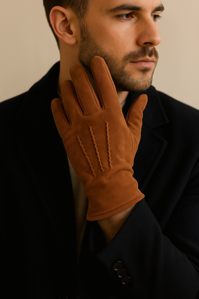 makar – guanti in pelle cuoio foderati in lana (nappa e camoscio)